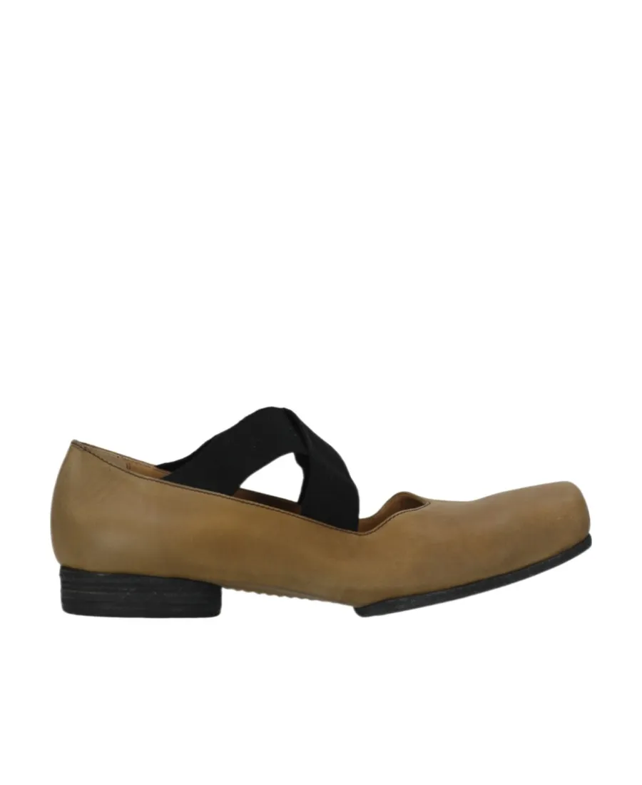 Square-Toe Suede Ballerina Shoes