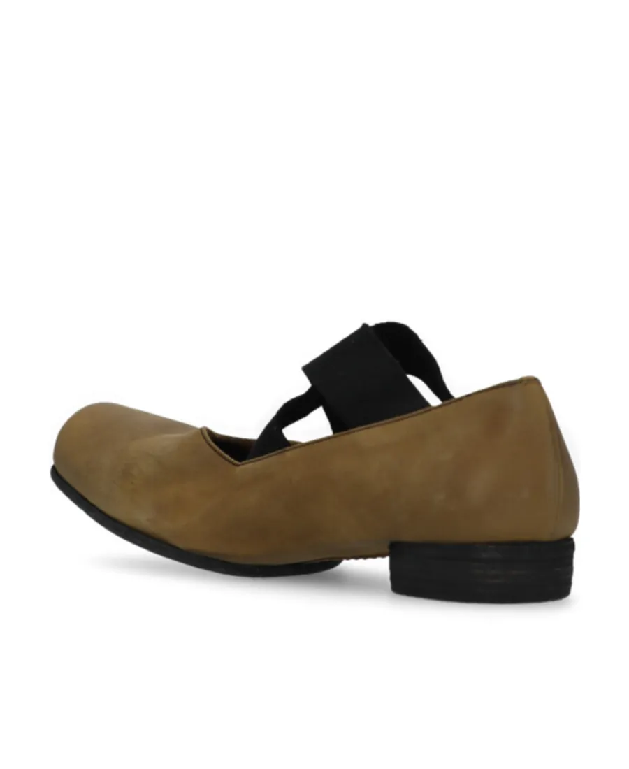Square-Toe Suede Ballerina Shoes