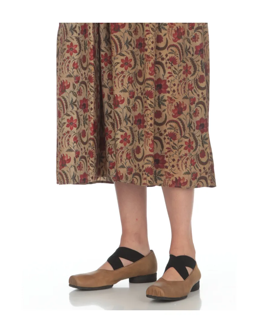 Square-Toe Suede Ballerina Shoes