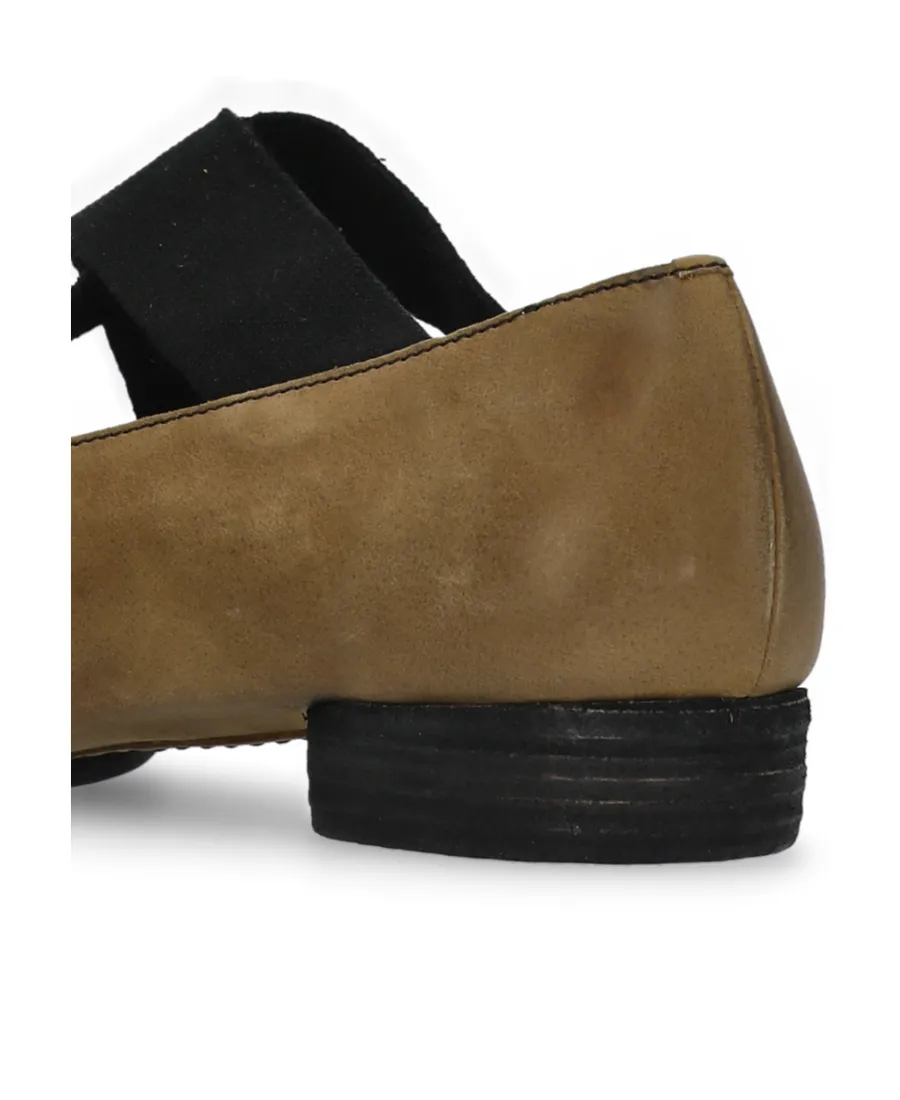 Square-Toe Suede Ballerina Shoes