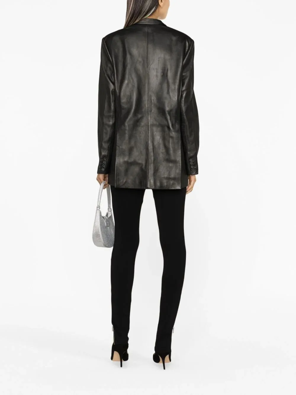 Peak-Lapels Sheepskin Blazer