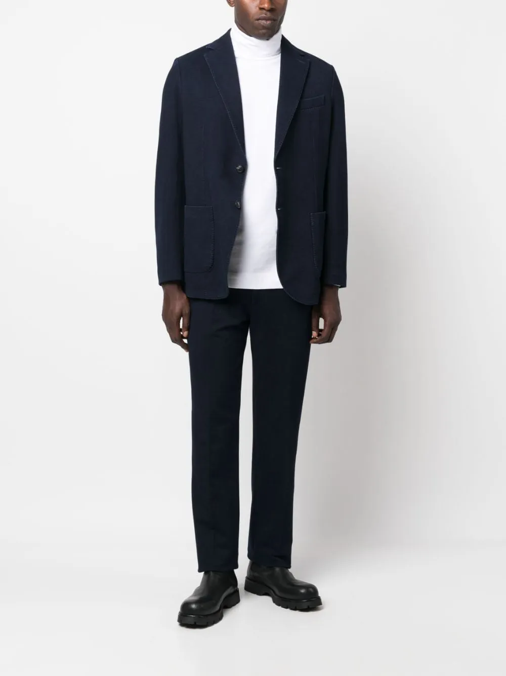 Single-Breasted Cotton-Blend Blazer