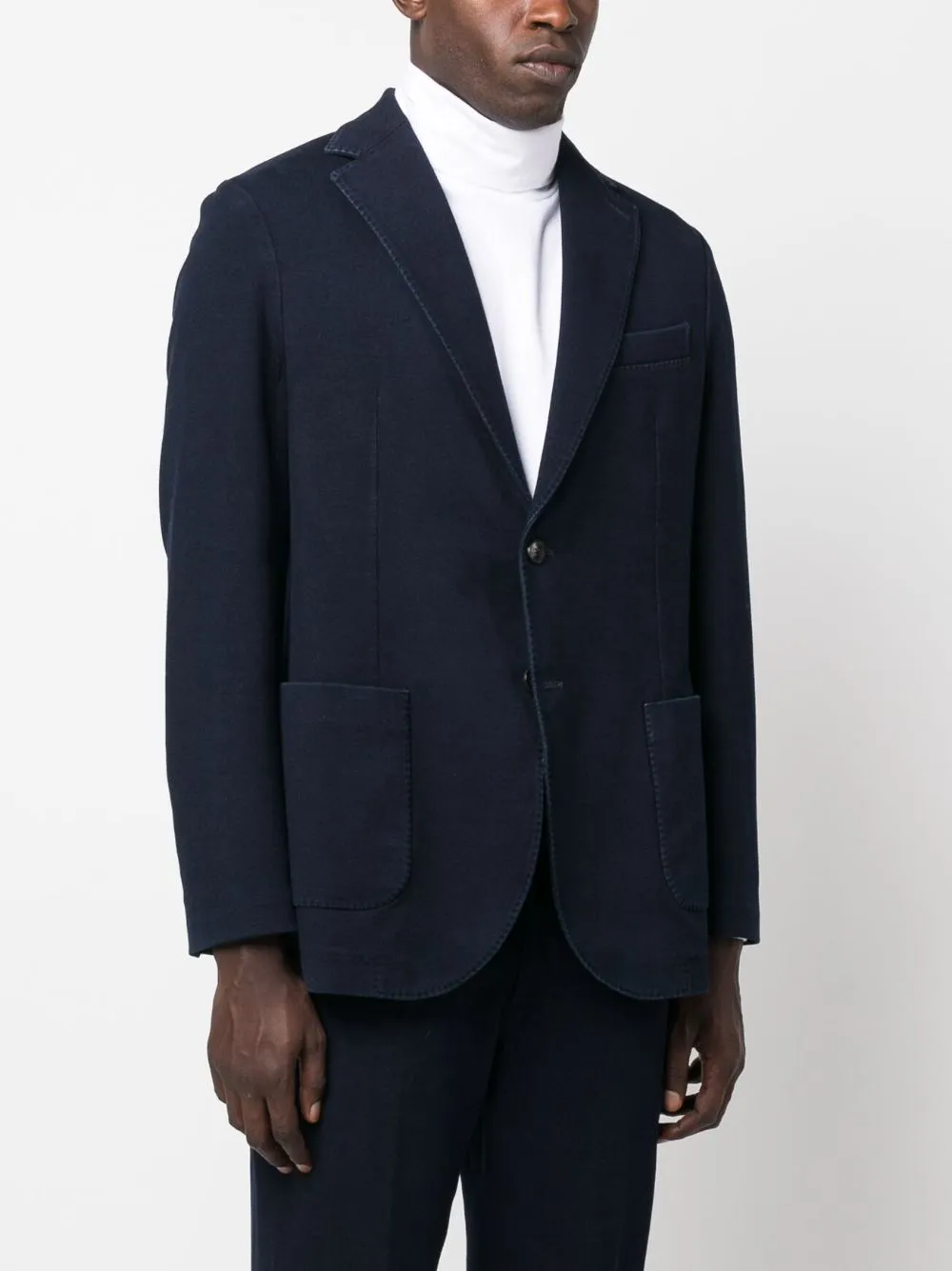 Single-Breasted Cotton-Blend Blazer
