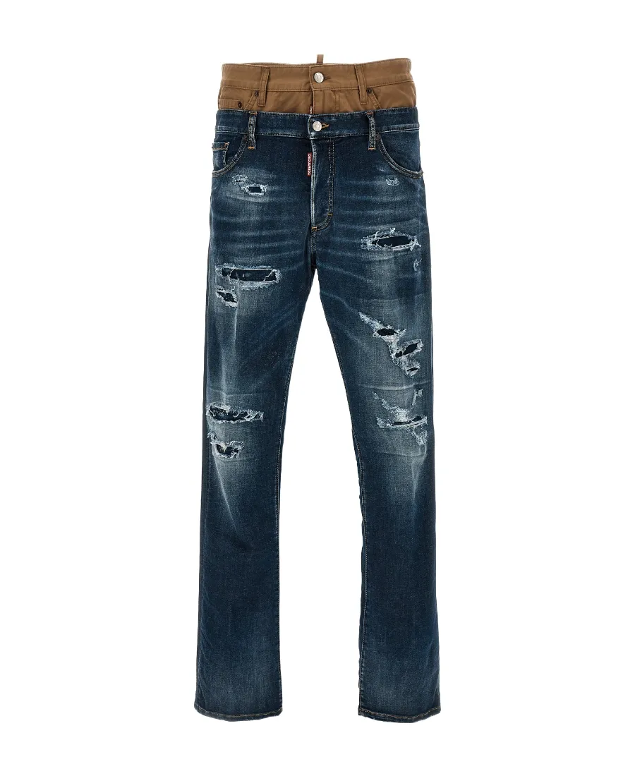Dsquared2 Double Waisted Straight Leg Jeans