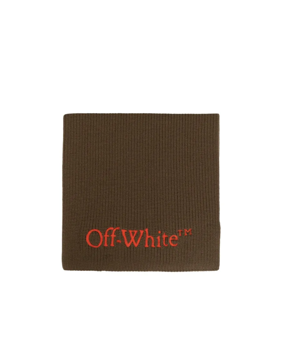 Off-White Bookish Logo Embroidered Scarf