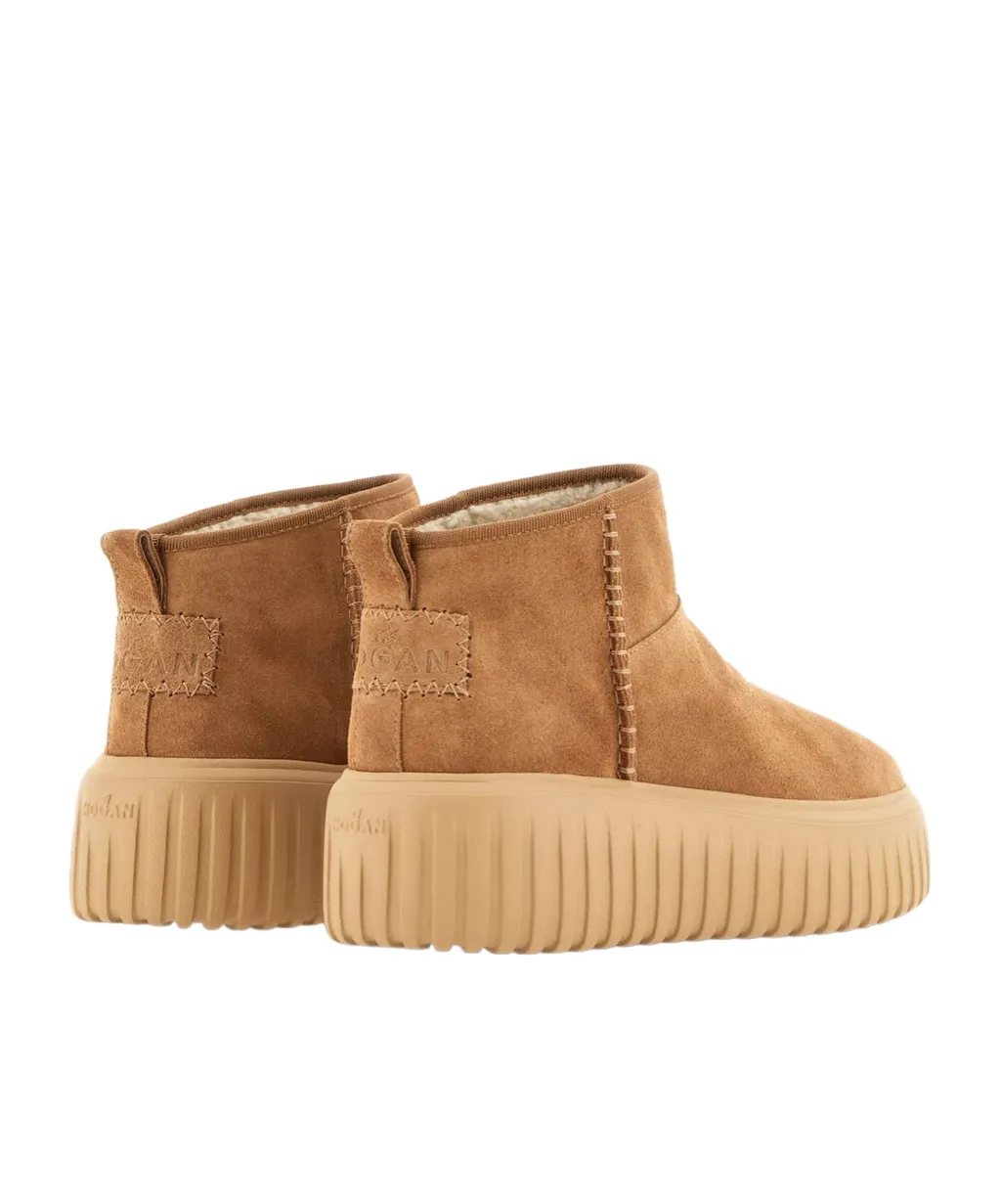Hogan Round Toe Ankle Boots