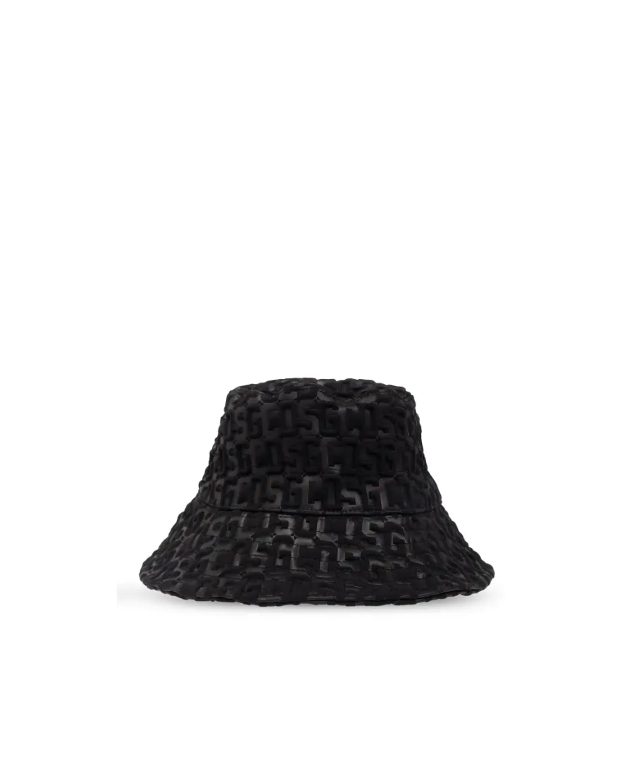 Embossed-Monogram Drawstring Bucket Hat