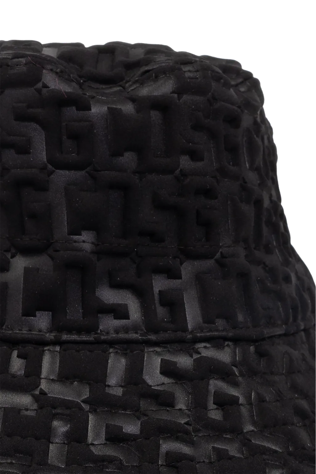Embossed-Monogram Drawstring Bucket Hat