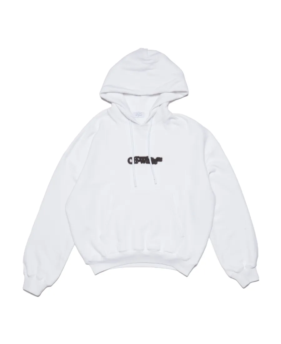 Off-White Logo Printed Long-Sleeved Hoodie