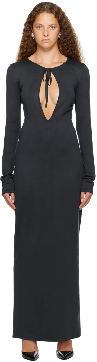 Magda Butrym Cut-Out Long-Sleeved Maxi Dress