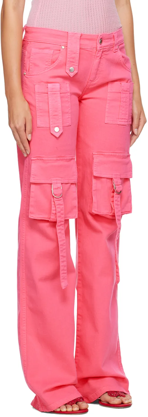 Logo-Patch Flared Cargo Jeans