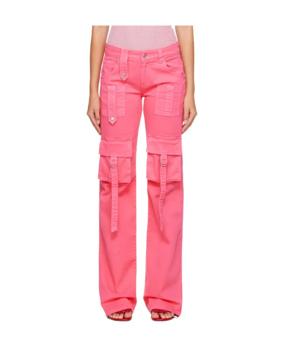 Logo-Patch Flared Cargo Jeans