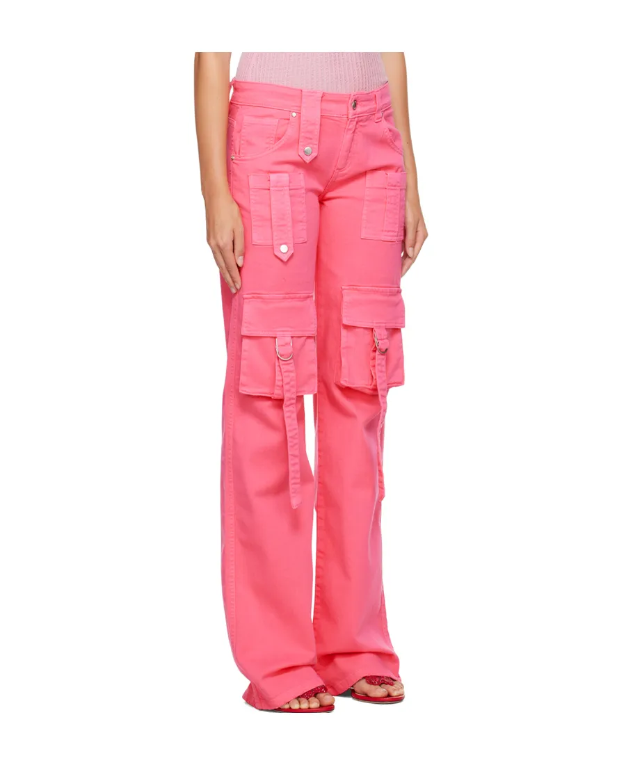 Logo-Patch Flared Cargo Jeans