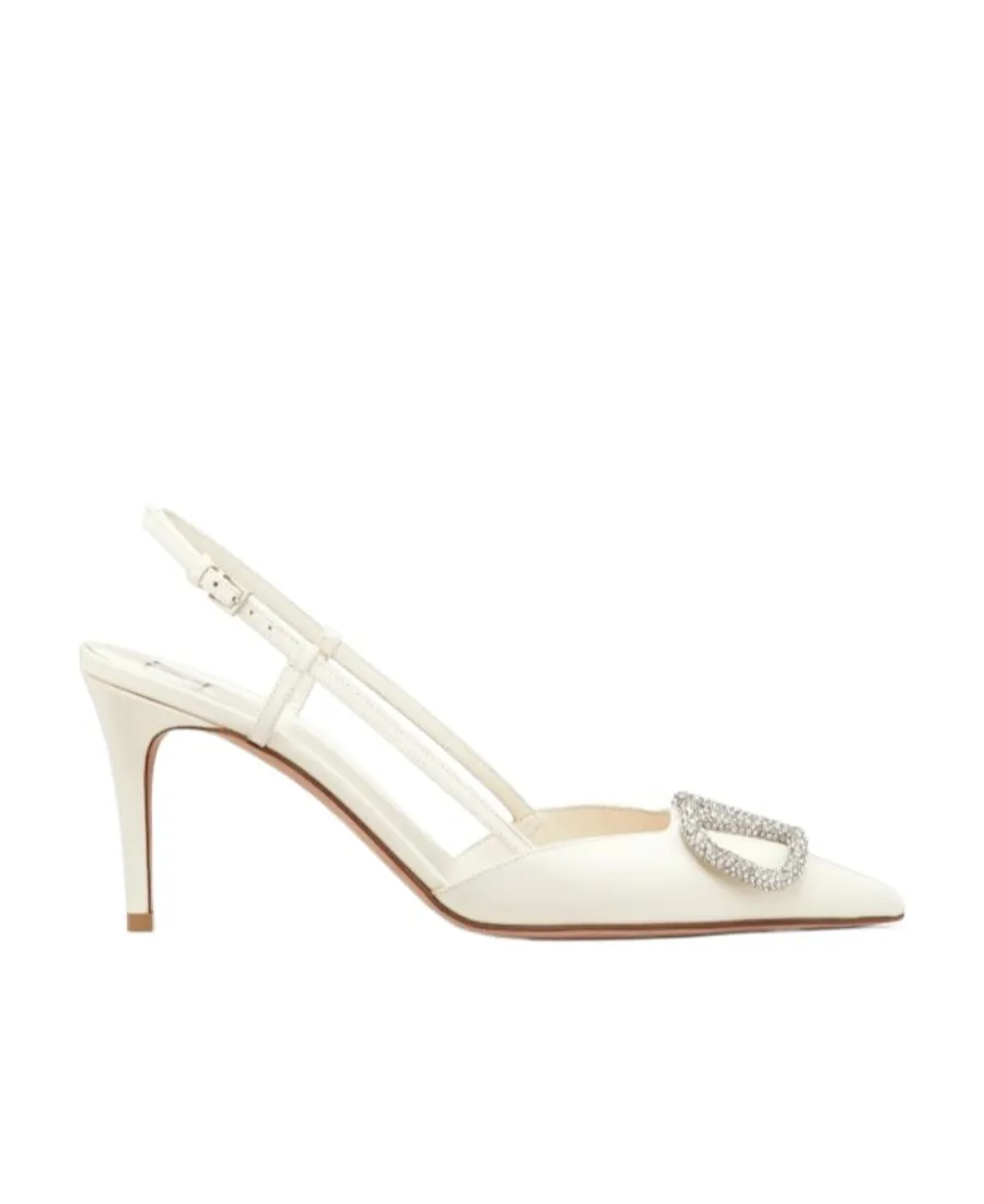 Vlogo Signature Slingback Pump In Calfskin Leather 80Mm