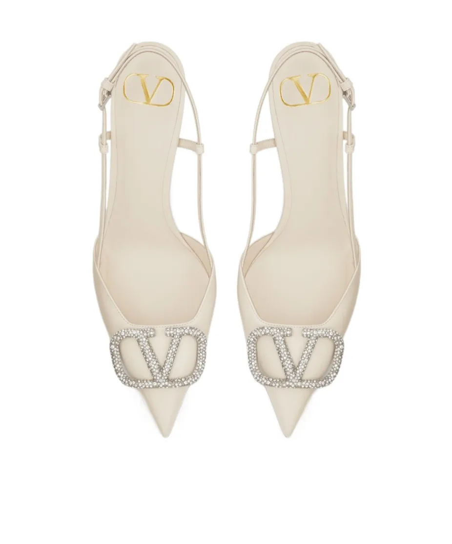 Vlogo Signature Slingback Pump In Calfskin Leather 80Mm