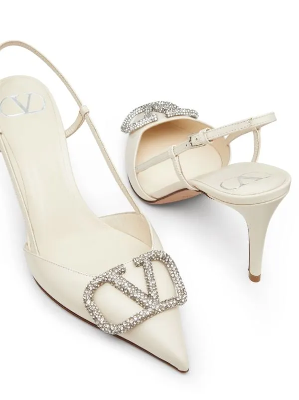 Vlogo Signature Slingback Pump In Calfskin Leather 80Mm