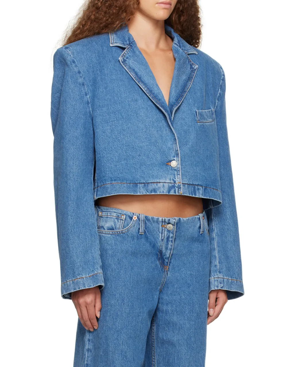 Cropped Denim Blazer