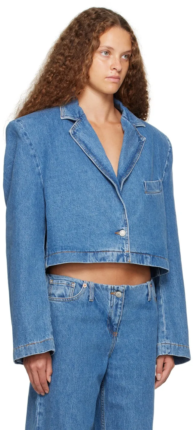 Cropped Denim Blazer