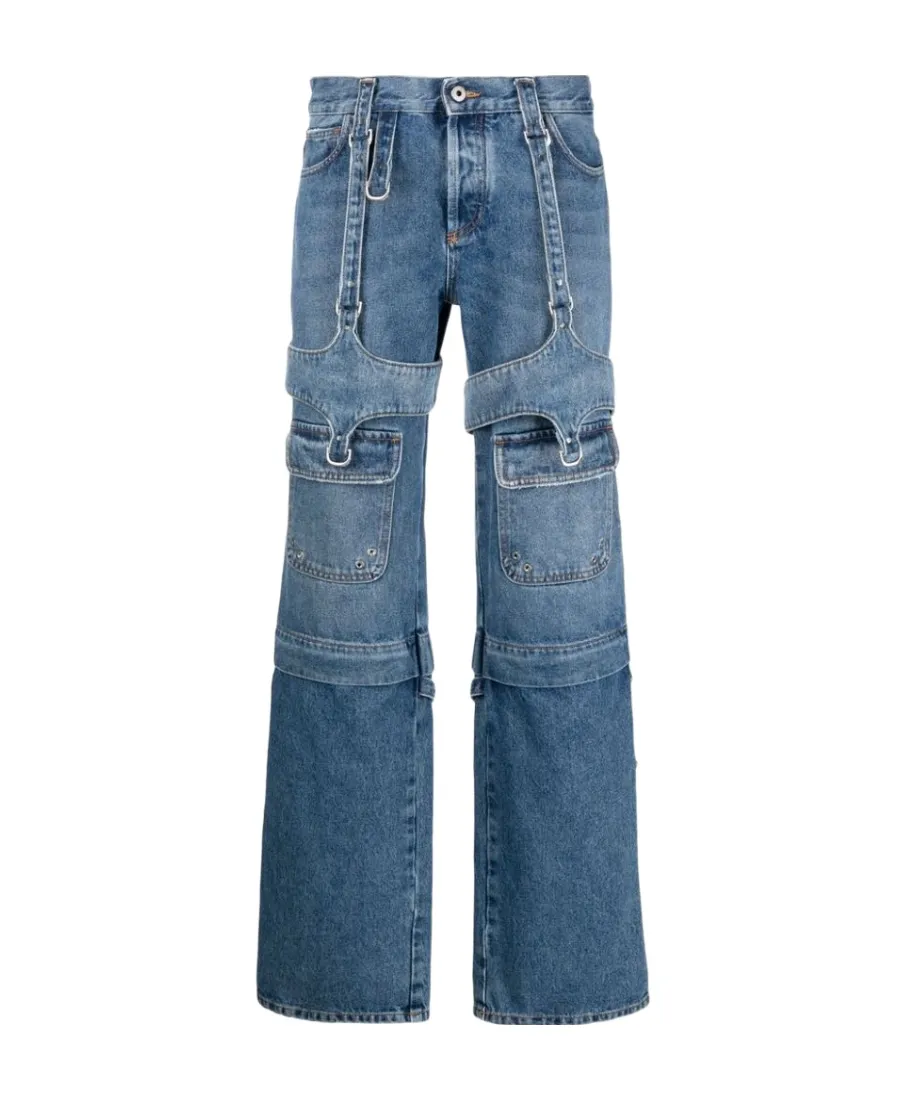 Off-White Cargo Zip Logo Patch Jeans