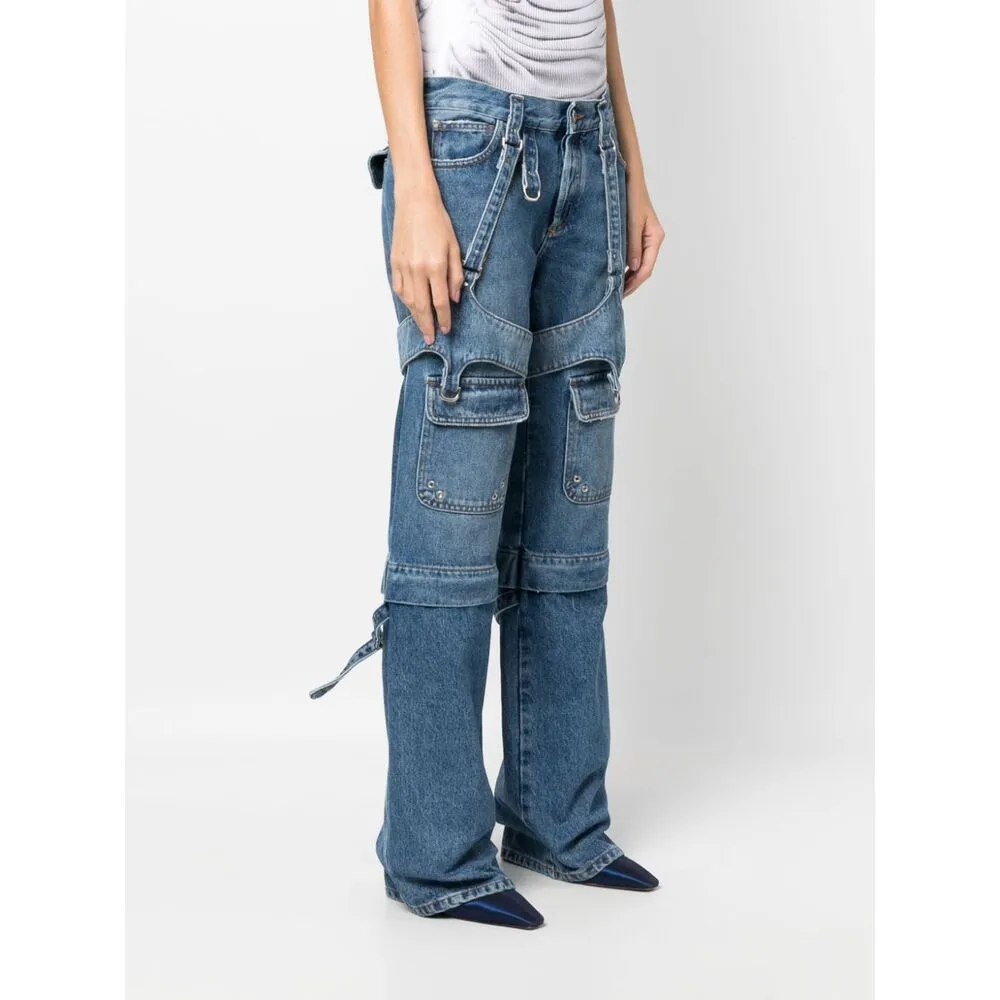 Off-White Cargo Zip Logo Patch Jeans