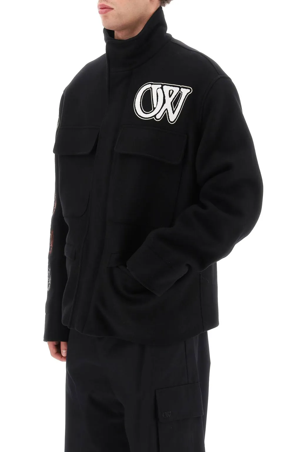 Off-White Graphic Printed Buttoned Jacket