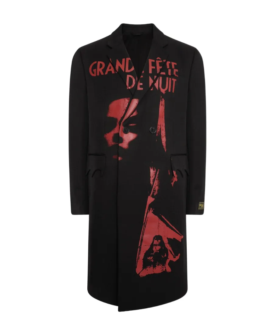 Hand-Painted Printed Coat