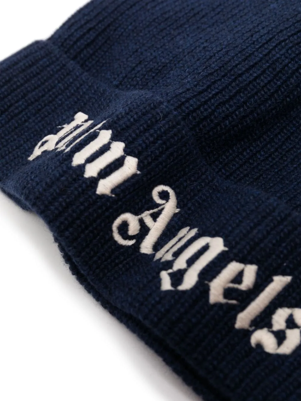 Palm Angels Kids Logo-Embroidered Turn-Up Hem Beanie