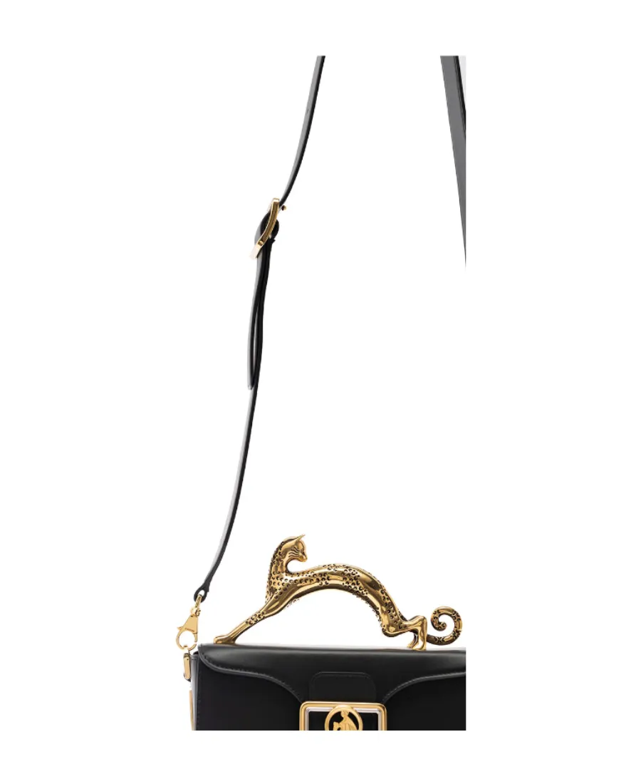 Pencil Cat Leather Tote Bag