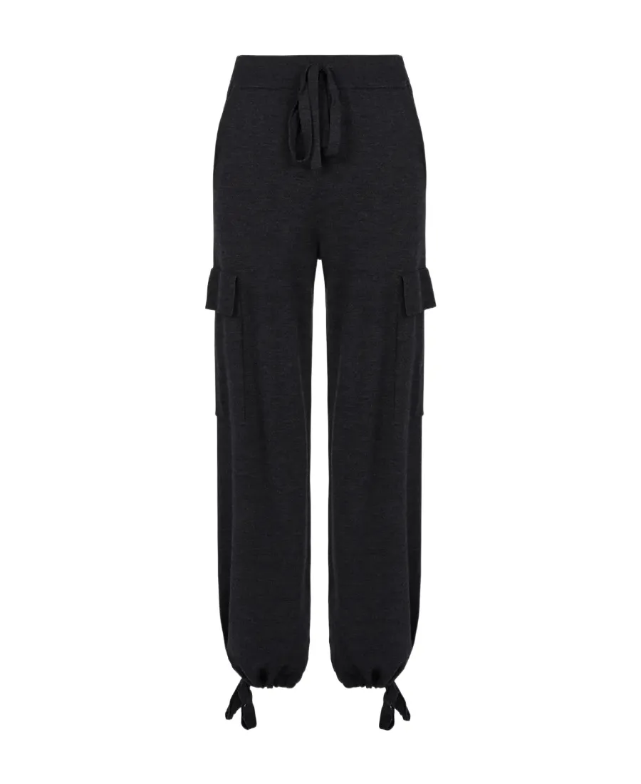 Tapered Drawstring Knit Trousers