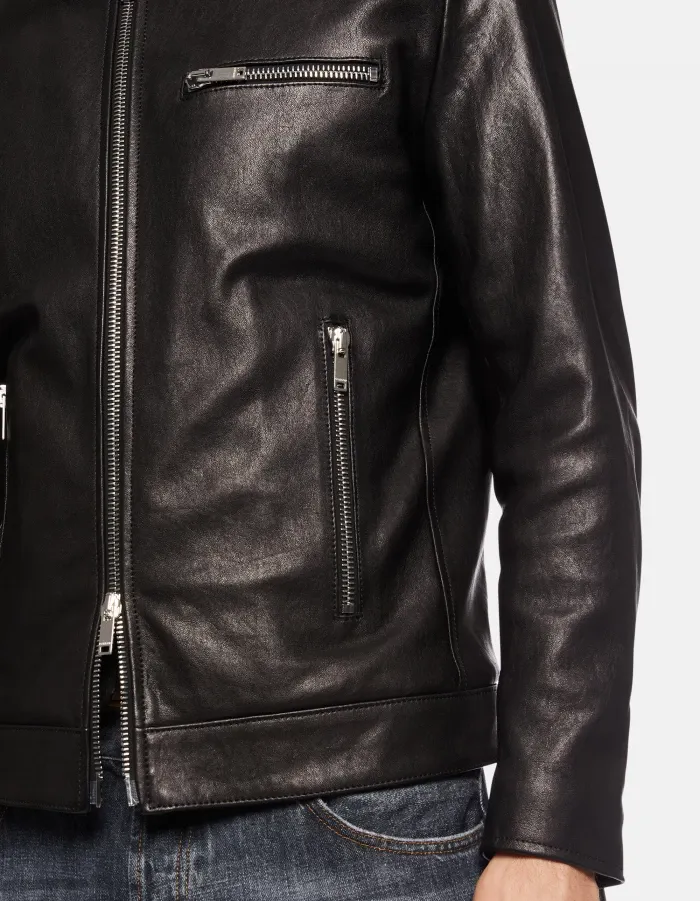 Zip-Up Leather Jacket