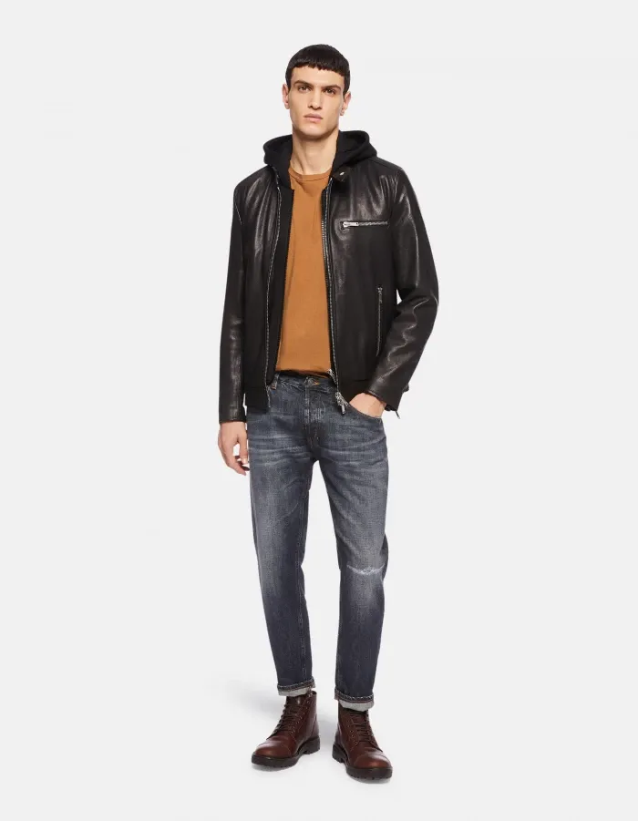 Zip-Up Leather Jacket
