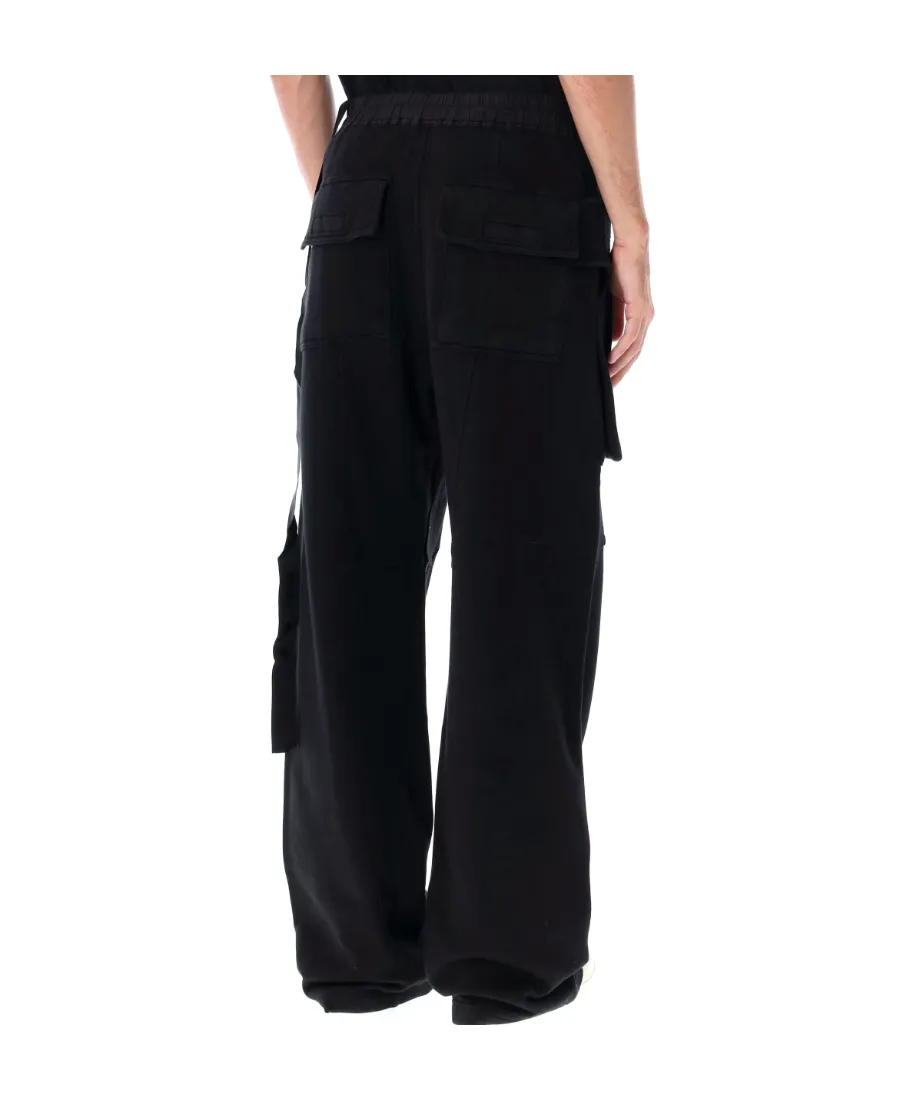 Drawstring Wide-Leg Cargo Trousers