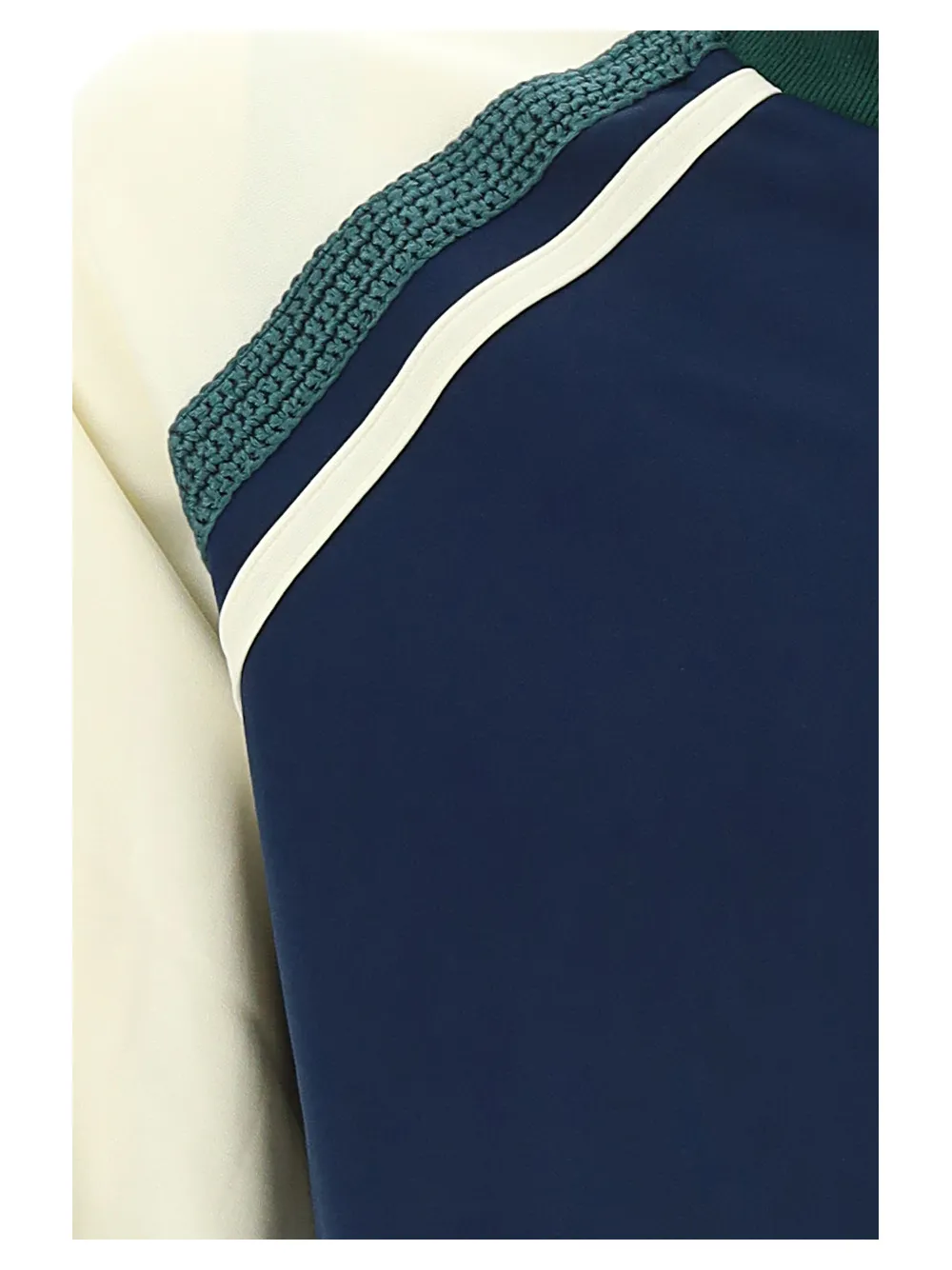 Striped-Trim Zipped Sweatshirt