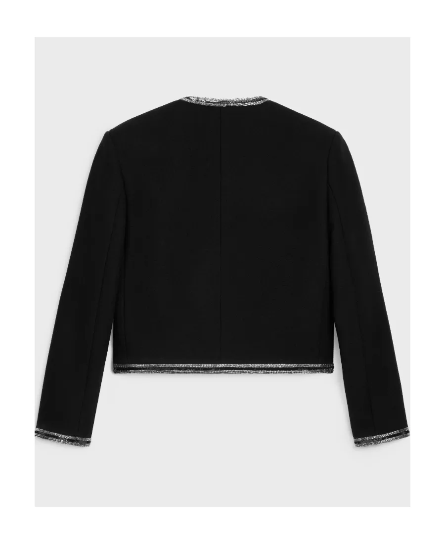 Embroidered Cardigan In Wool Cloth