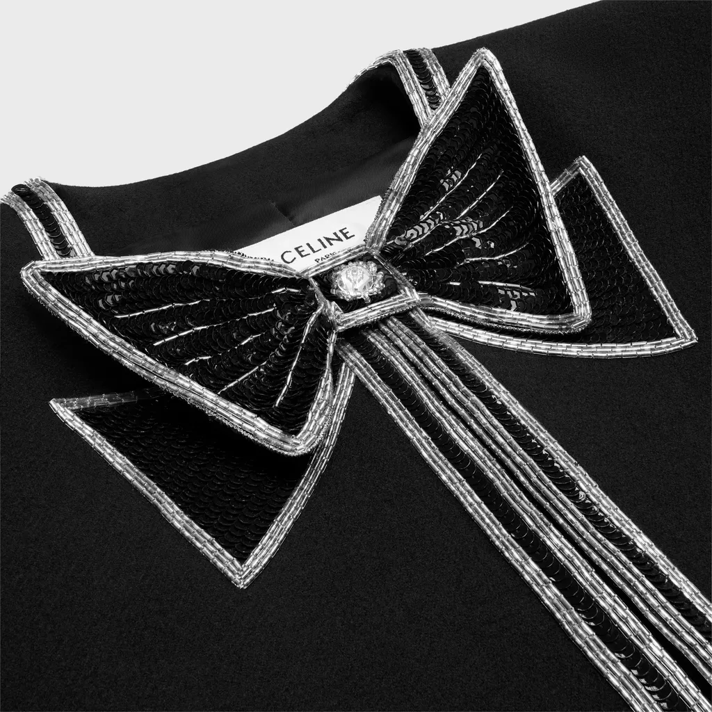 Embroidered Cardigan In Wool Cloth