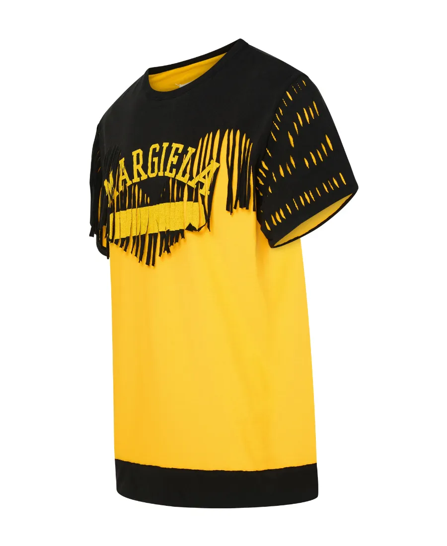 Maison Margiela Logo-Prined Fringed T-Shirt