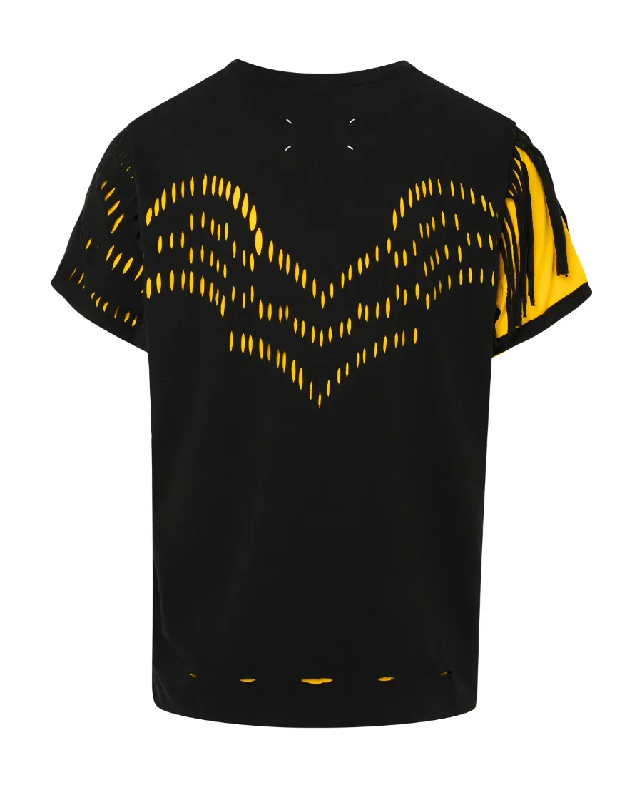 Maison Margiela Logo-Prined Fringed T-Shirt
