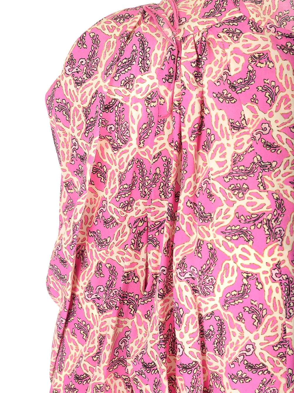 Isabel Marant Floral Printed Long Puff-Sleeved Blouse