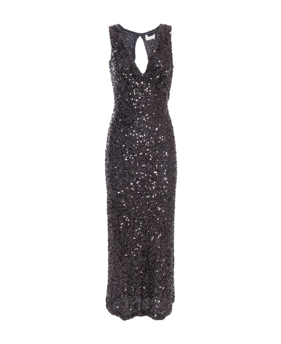 P.A.R.O.S.H. Sequin-Embellished V-Neck Sleeveless Dress