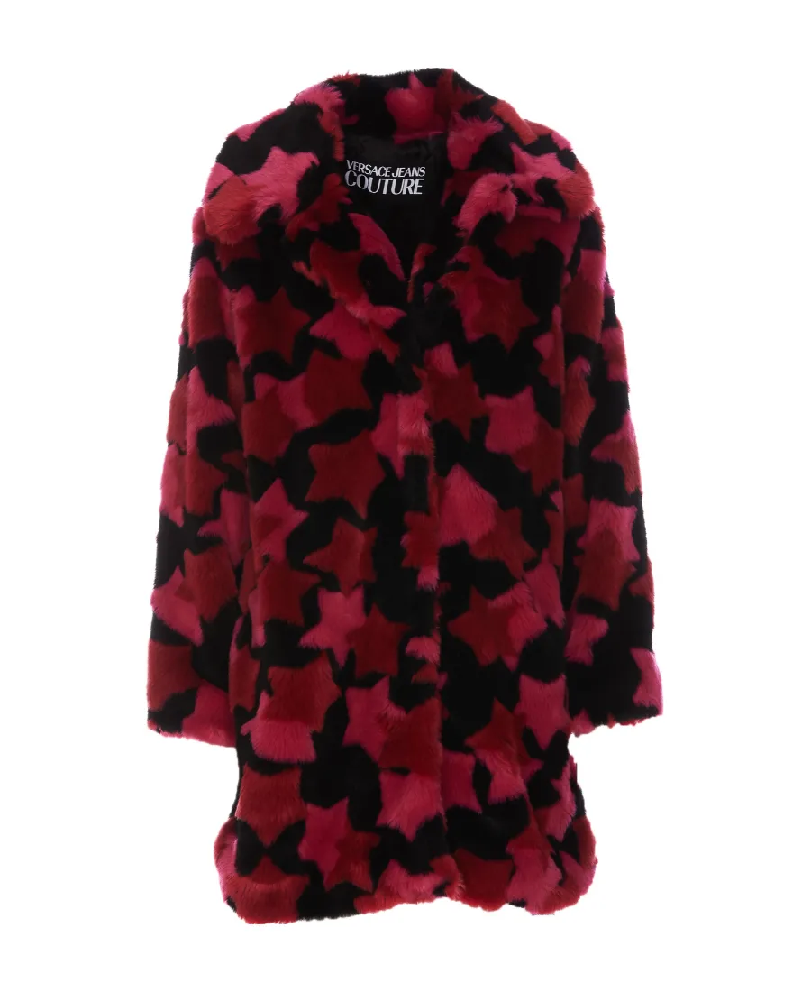 Star-Print Button-Up Coat