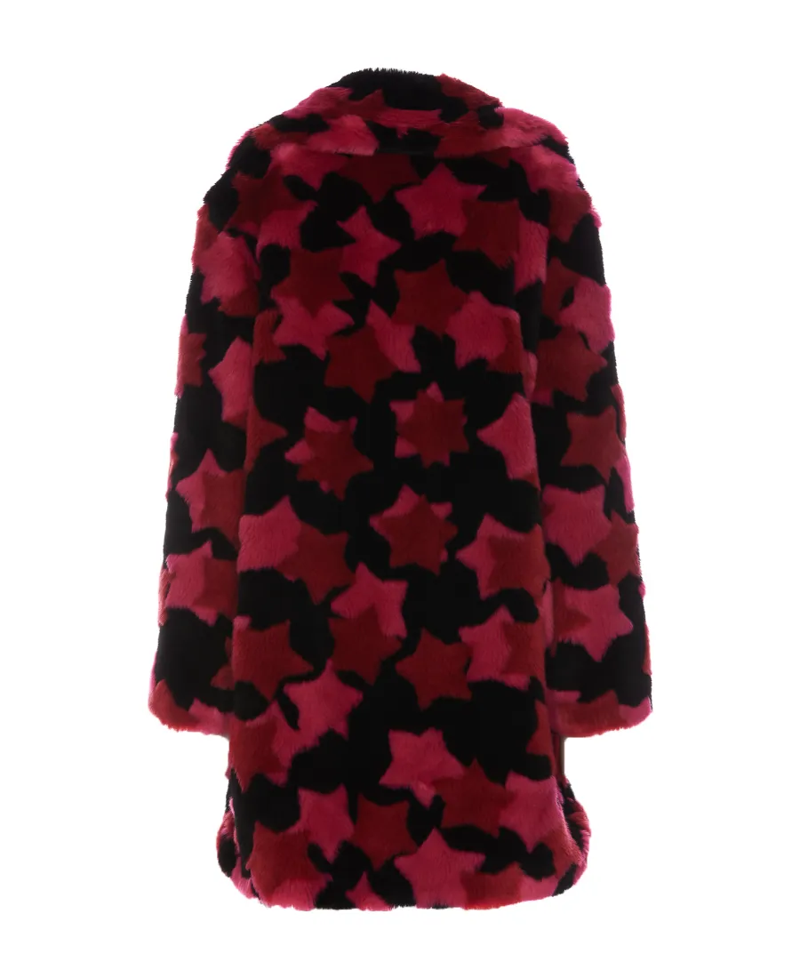 Star-Print Button-Up Coat