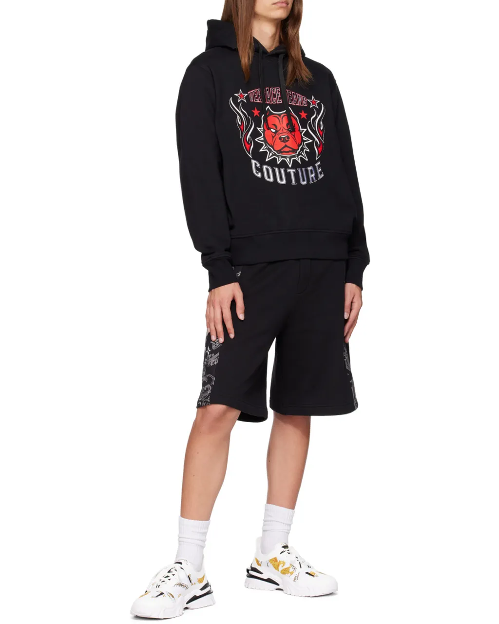 Versace Jeans Couture Graphic Printed Drawstring Hoodie