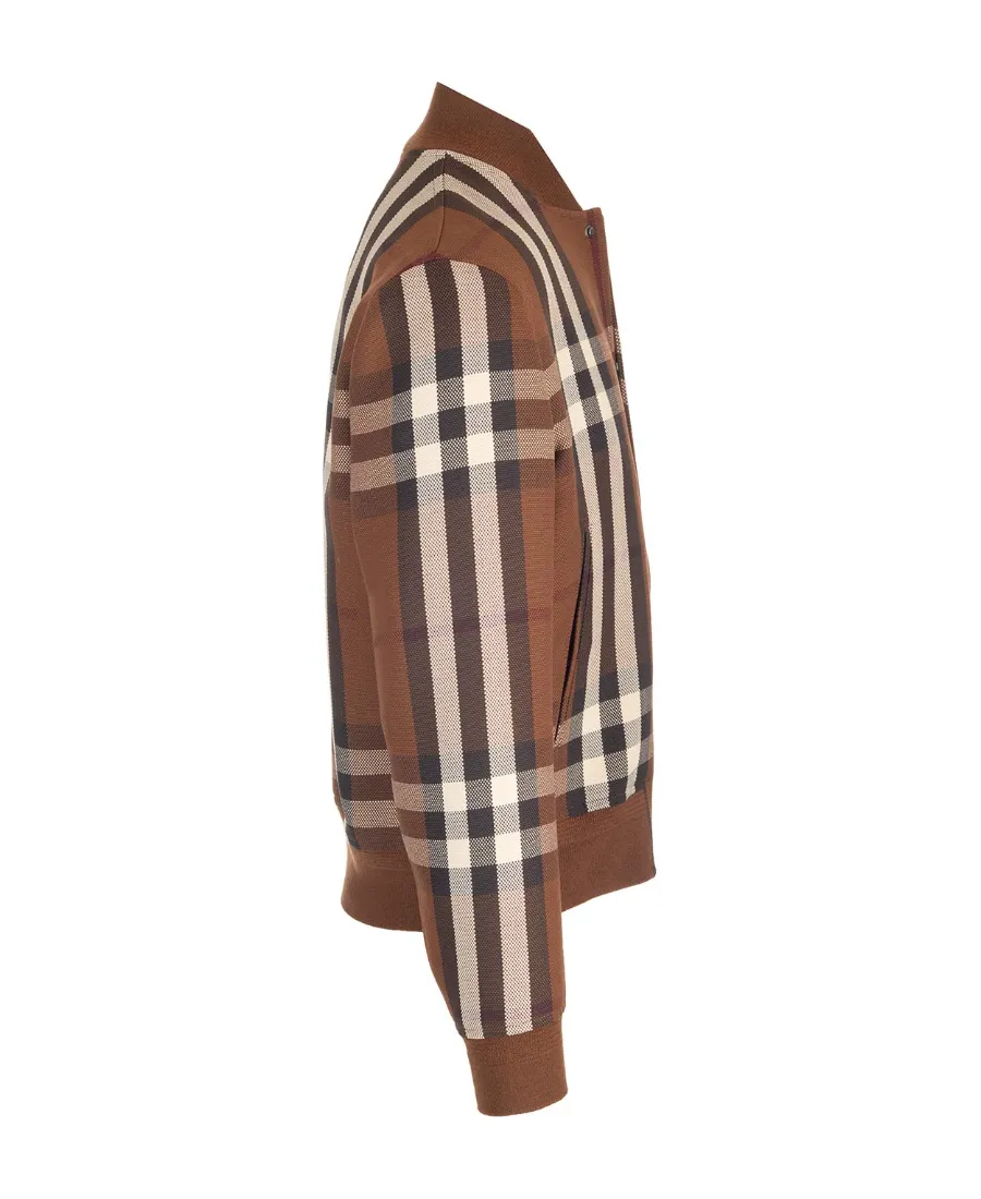Checked Wool-Blend Bomber Jacket