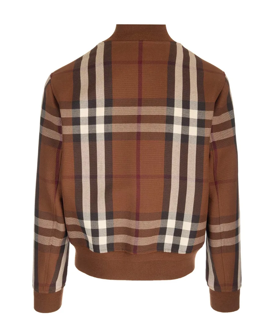 Checked Wool-Blend Bomber Jacket