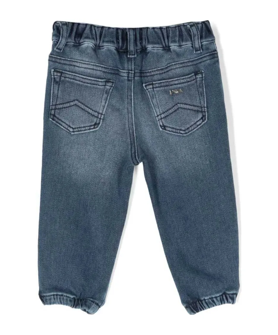 Emporio Armani Kids High Waist Straight Leg Jeans