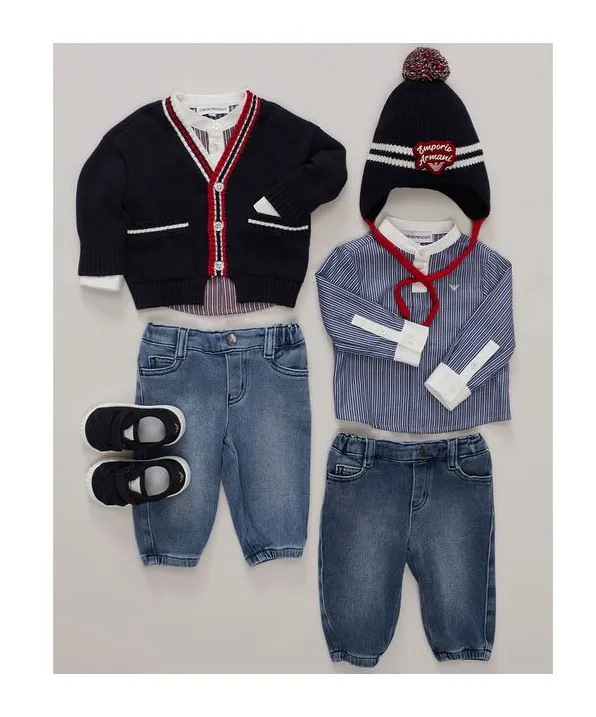 Emporio Armani Kids High Waist Straight Leg Jeans