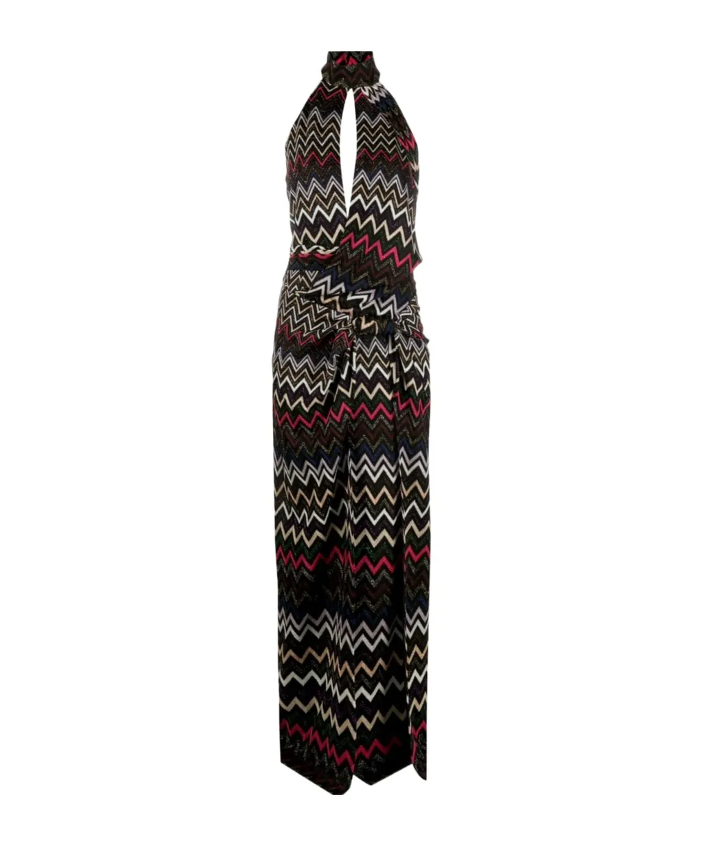Zigzag Halterneck Maxi Dress