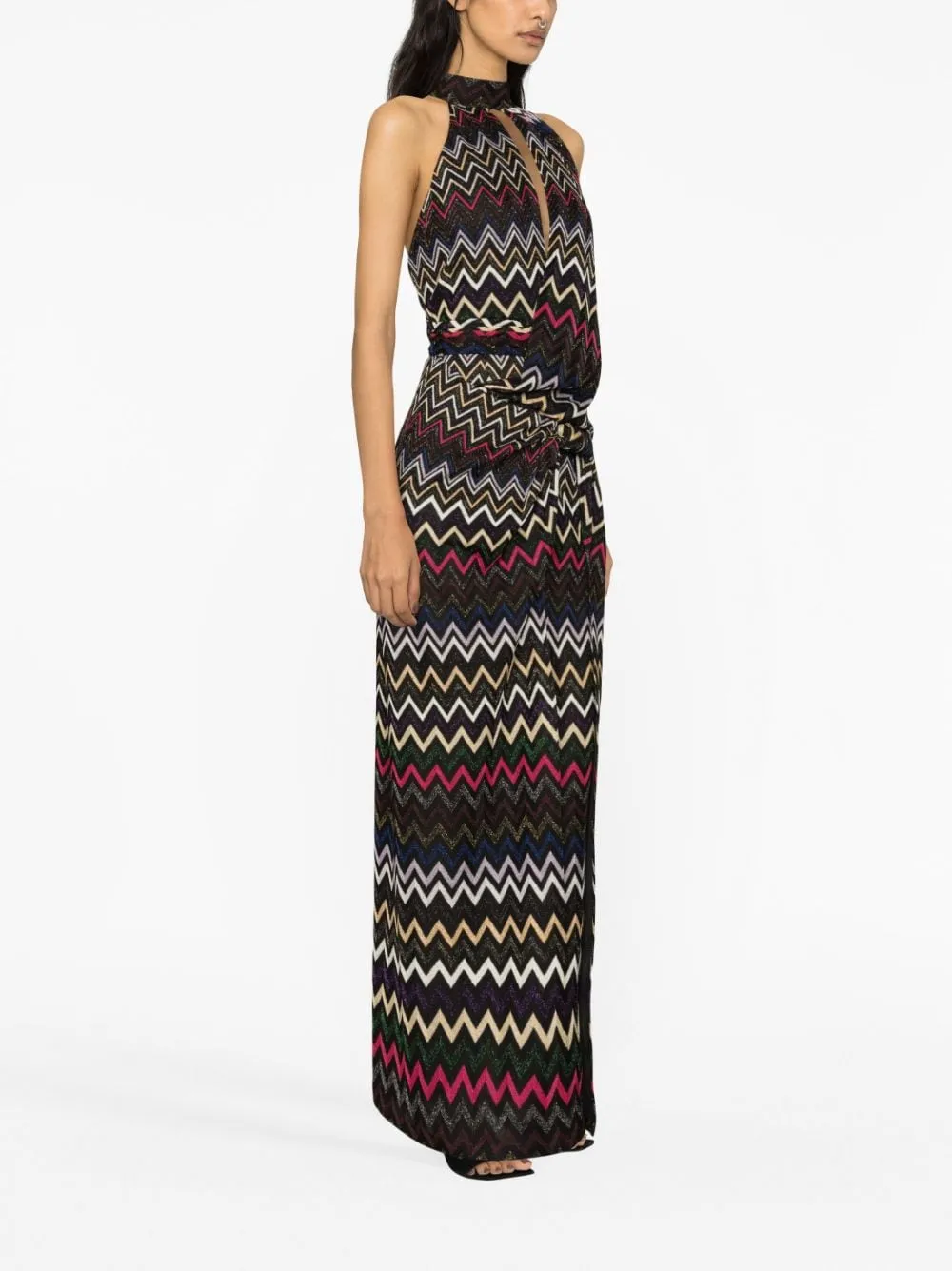 Zigzag Halterneck Maxi Dress