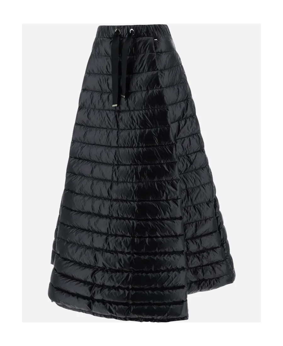 Drawstring Padded Down Maxi Skirt