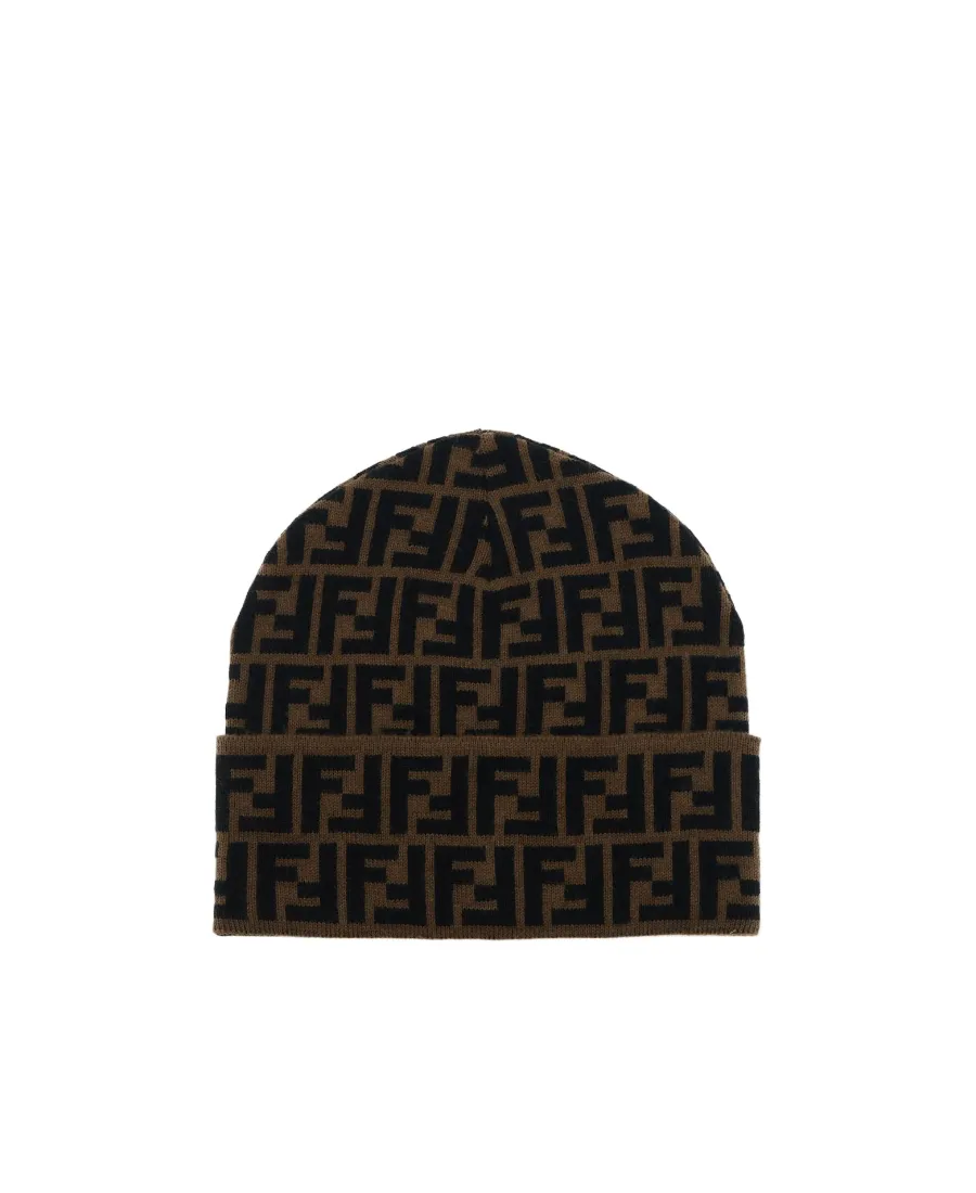 Fendi Logo Intarsia-Knit Beanie